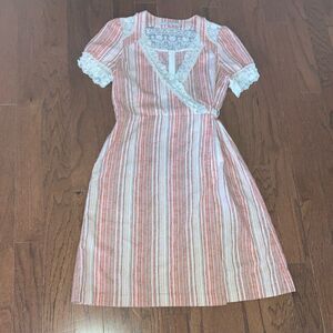 Beautiful S Waves Dress Savannah Stripe Lace Boho Romantic Zip Up Milkmaid Dress